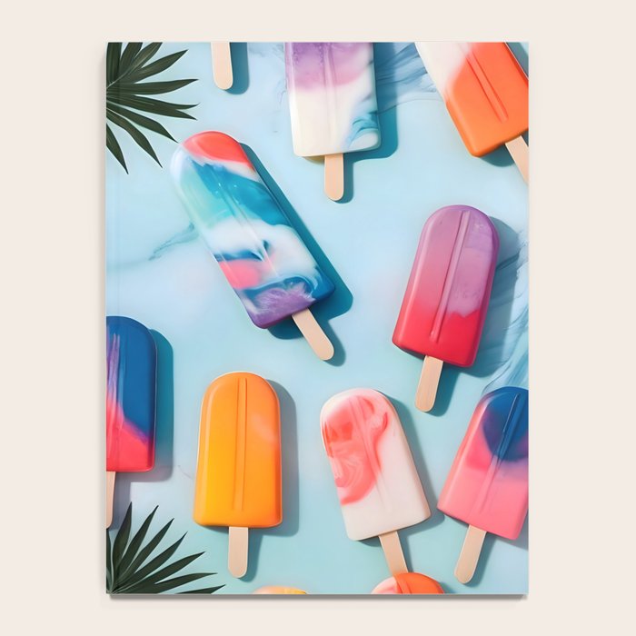 Nothing is Impopsicle. Rainbow Popsicles Fun Colorful Food, Ice Cream Ice Candy Celebration, Tropical Palm Summer Happy Positivity, Joy Cold Eclectic Boho Notebook Gallery Image 4