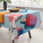 Nothing is Impopsicle. Rainbow Popsicles Fun Colorful Food, Ice Cream Ice Candy Celebration, Tropical Palm Summer Happy Positivity, Joy Cold Eclectic Boho Tablecloth Gallery Image 3