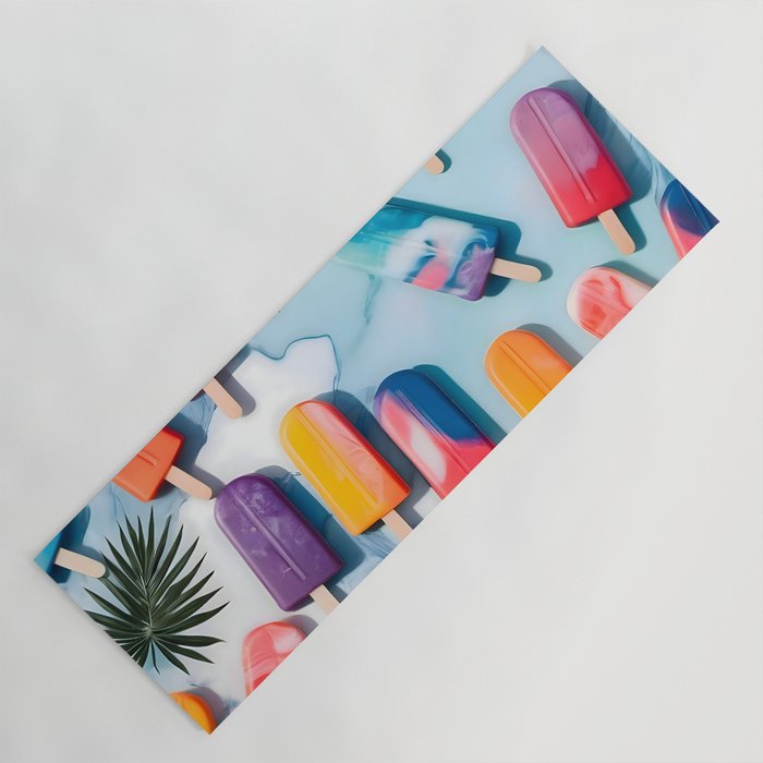 Nothing is Impopsicle. Rainbow Popsicles Fun Colorful Food, Ice Cream Ice Candy Celebration, Tropical Palm Summer Happy Positivity, Joy Cold Eclectic Boho Yoga Mat Gallery Image 1