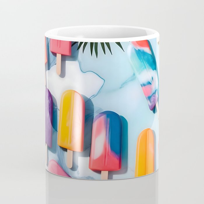 Nothing is Impopsicle. Rainbow Popsicles Fun Colorful Food, Ice Cream Ice Candy Celebration, Tropical Palm Summer Happy Positivity, Joy Cold Eclectic Boho Coffee Mug Gallery Image 4