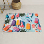 Nothing is Impopsicle. Rainbow Popsicles Fun Colorful Food, Ice Cream Ice Candy Celebration, Tropical Palm Summer Happy Positivity, Joy Cold Eclectic Boho Rug Gallery Image 1