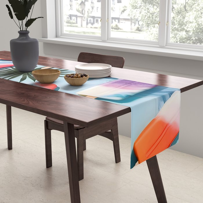 Nothing is Impopsicle. Rainbow Popsicles Fun Colorful Food, Ice Cream Ice Candy Celebration, Tropical Palm Summer Happy Positivity, Joy Cold Eclectic Boho Table Runner Gallery Image 2