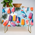 Nothing is Impopsicle. Rainbow Popsicles Fun Colorful Food, Ice Cream Ice Candy Celebration, Tropical Palm Summer Happy Positivity, Joy Cold Eclectic Boho Credenza Gallery Image 1