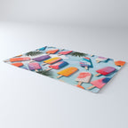 Nothing is Impopsicle. Rainbow Popsicles Fun Colorful Food, Ice Cream Ice Candy Celebration, Tropical Palm Summer Happy Positivity, Joy Cold Eclectic Boho Rug Gallery Image 3