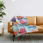 Nothing is Impopsicle. Rainbow Popsicles Fun Colorful Food, Ice Cream Ice Candy Celebration, Tropical Palm Summer Happy Positivity, Joy Cold Eclectic Boho Throw Blanket Gallery Image 1