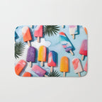 Nothing is Impopsicle. Rainbow Popsicles Fun Colorful Food, Ice Cream Ice Candy Celebration, Tropical Palm Summer Happy Positivity, Joy Cold Eclectic Boho Bath Mat Gallery Image 1