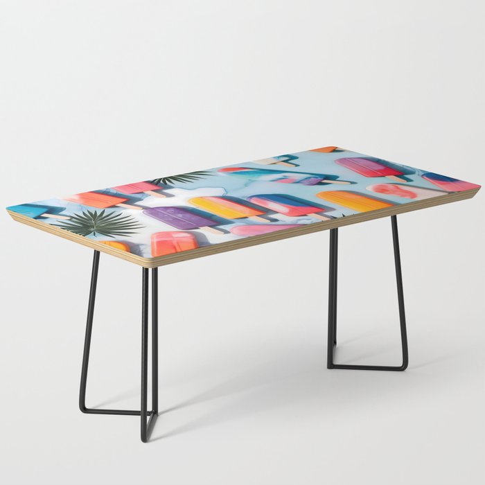 Nothing is Impopsicle. Rainbow Popsicles Fun Colorful Food, Ice Cream Ice Candy Celebration, Tropical Palm Summer Happy Positivity, Joy Cold Eclectic Boho Coffee Table Gallery Image 1
