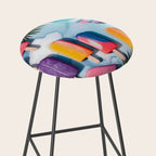 Nothing is Impopsicle. Rainbow Popsicles Fun Colorful Food, Ice Cream Ice Candy Celebration, Tropical Palm Summer Happy Positivity, Joy Cold Eclectic Boho Stool Gallery Image 2