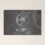 Film Reel Patent - Classic Cinema Art - Black Chalkboard Welcome Mat Gallery Image 1