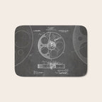 Film Reel Patent - Classic Cinema Art - Black Chalkboard Bath Mat Gallery Image 1