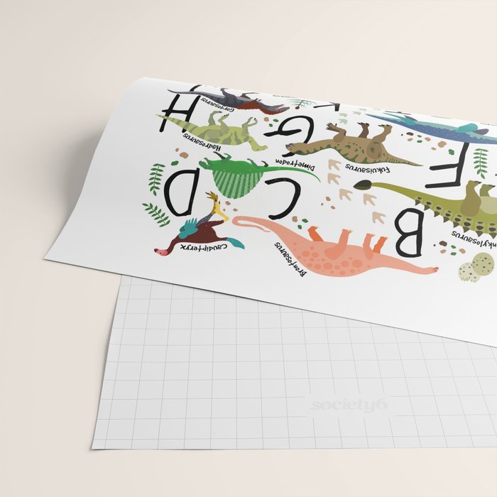 Colorful dinosaur alphabet Wrapping Paper Gallery Image 2