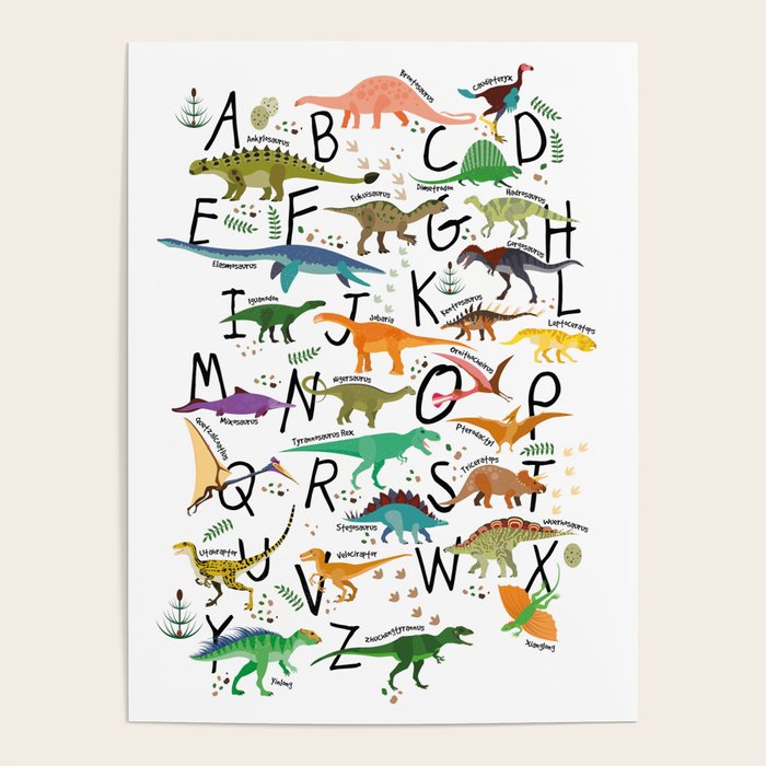 Colorful dinosaur alphabet Poster Gallery Image 4