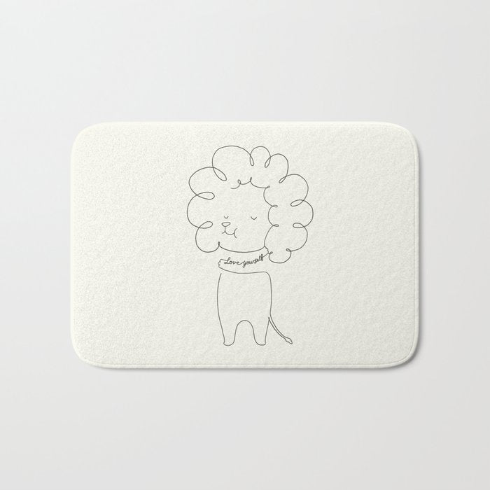 Love Yourself Lion Bath Mat Gallery Image 1