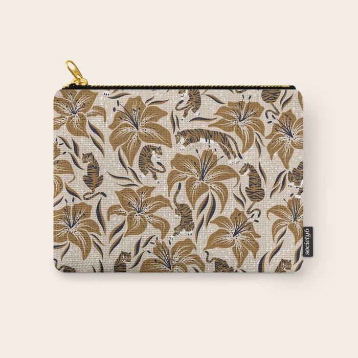 Tigers & Tiger Lilies - Neutral Carry All Pouch Gallery Image 1