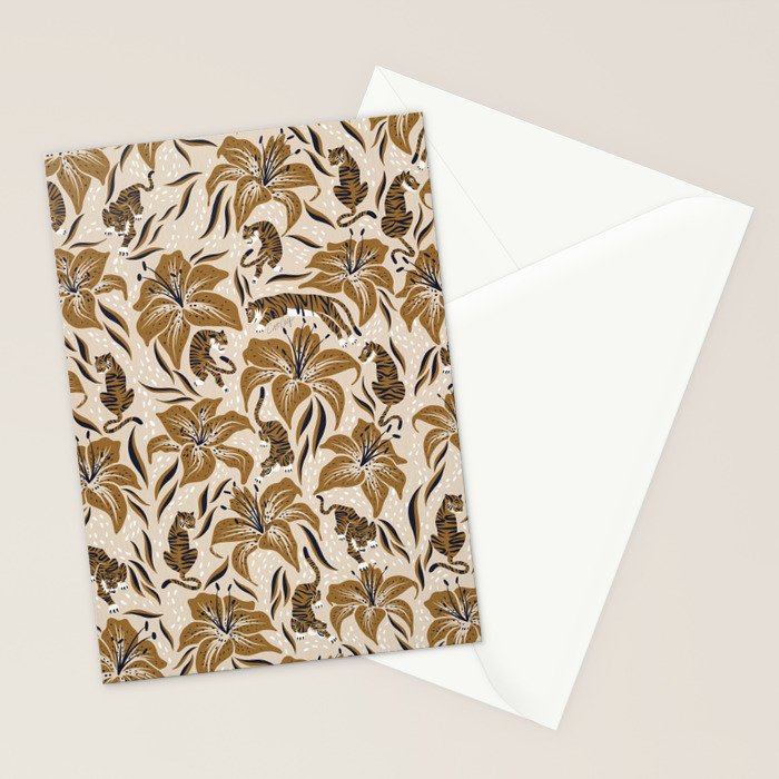Tigers & Tiger Lilies - Neutral Stationery Card Gallery Image 2
