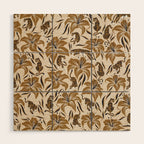 Tigers & Tiger Lilies - Neutral Wood Wall Art Gallery Image 1