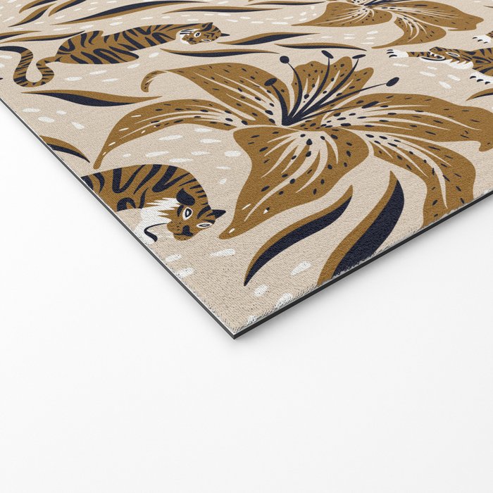 Tigers & Tiger Lilies - Neutral Welcome Mat Gallery Image 2
