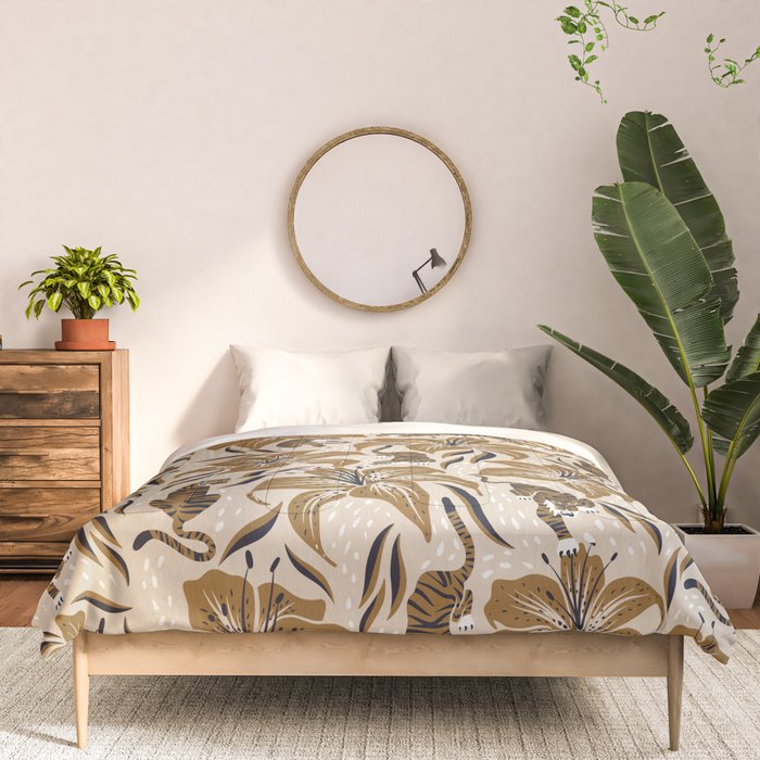 Tigers & Tiger Lilies - Neutral Comforter Gallery Image 3