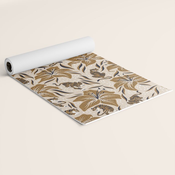Tigers & Tiger Lilies - Neutral Yoga Mat Gallery Image 2