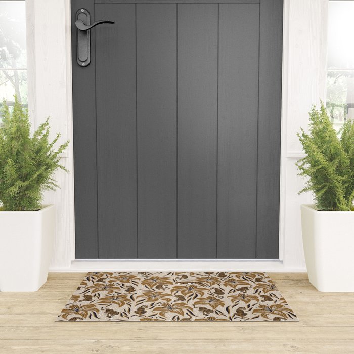 Tigers & Tiger Lilies - Neutral Welcome Mat Gallery Image 3