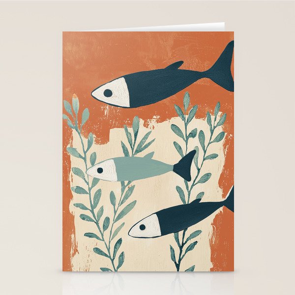 Three Swimming Fish Stationery Card Gallery Image 2