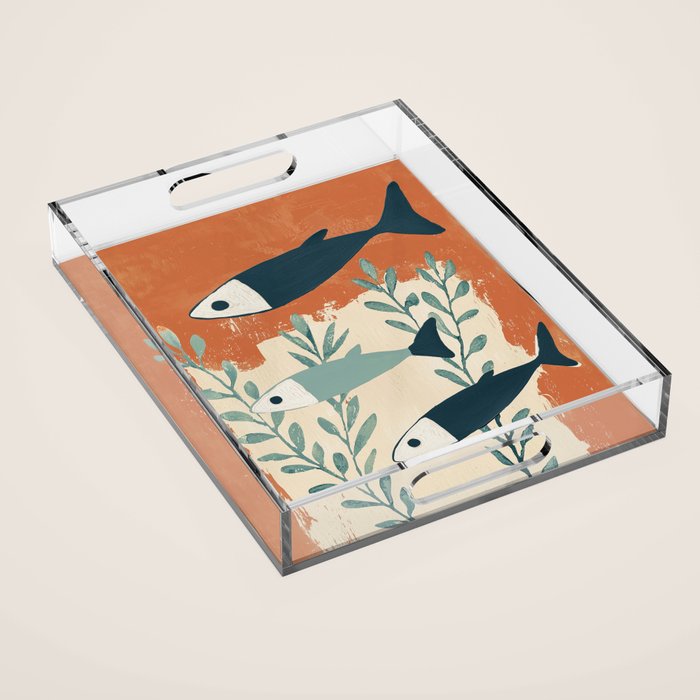 Three Swimming Fish Acrylic Tray Gallery Image 1