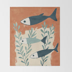 Three Swimming Fish Throw Blanket Gallery Image 2