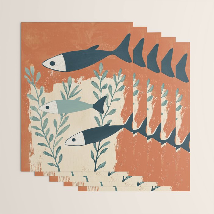 Three Swimming Fish Wrapping Paper Gallery Image 3