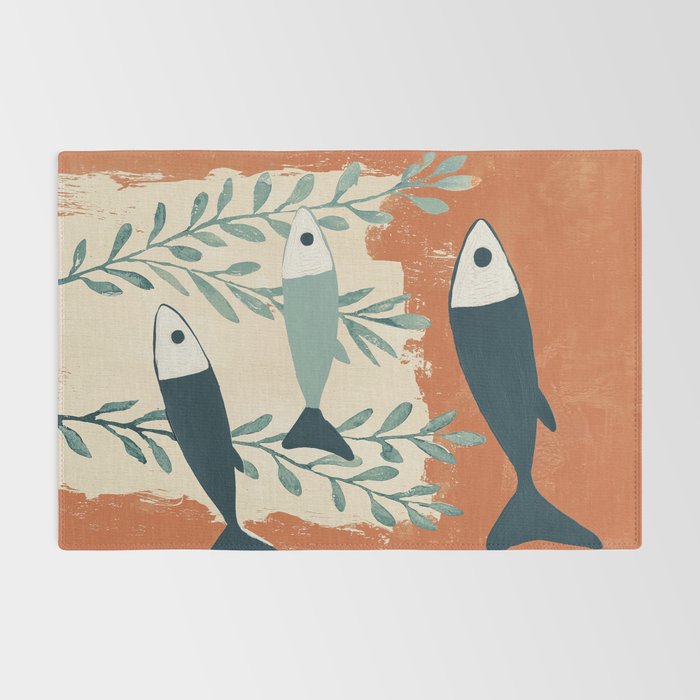 Three Swimming Fish Rug Gallery Image 2