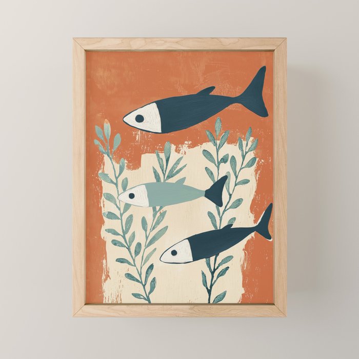 Three Swimming Fish Mini Art Print Gallery Image 1