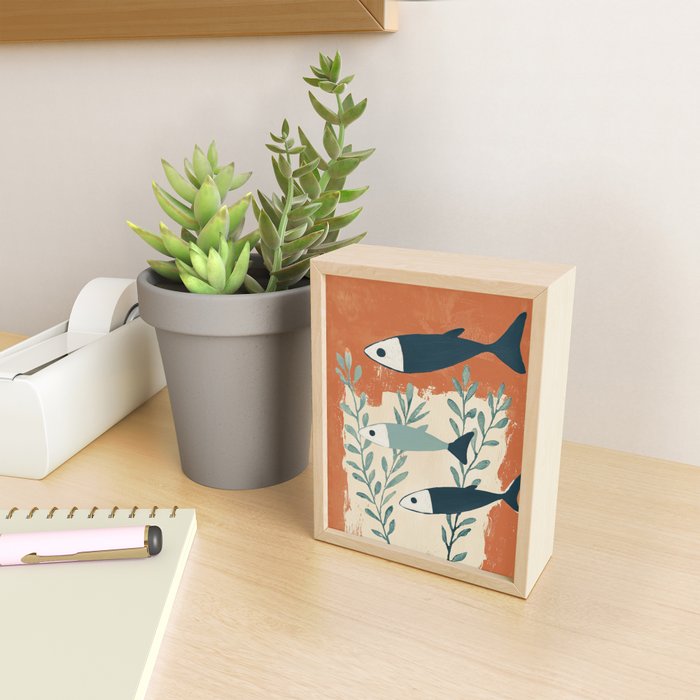 Three Swimming Fish Mini Art Print Gallery Image 2