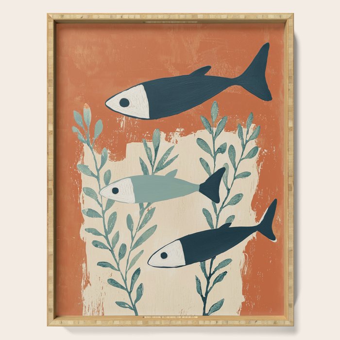 Three Swimming Fish Serving Tray Gallery Image 1