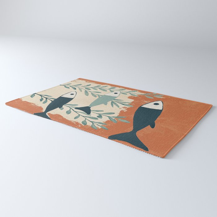 Three Swimming Fish Rug Gallery Image 3