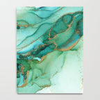 Emerald Gold Waves Abstract Ink Notebook Gallery Image 4