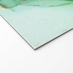 Emerald Gold Waves Abstract Ink Welcome Mat Gallery Image 2