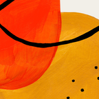 Mid Century Modern Abstract Colorful Art Yellow Ball Orange Shapes Orbit Black Pattern Coffee Mug Gallery Image 2
