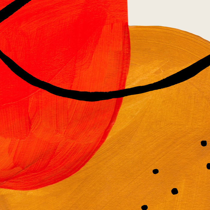 Mid Century Modern Abstract Colorful Art Yellow Ball Orange Shapes Orbit Black Pattern Coffee Mug Gallery Image 2