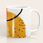 Mid Century Modern Abstract Colorful Art Yellow Ball Orange Shapes Orbit Black Pattern Coffee Mug Gallery Image 1