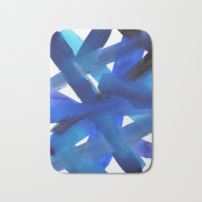 Superwatercolor Multiblue Bath Mat Gallery Image 1