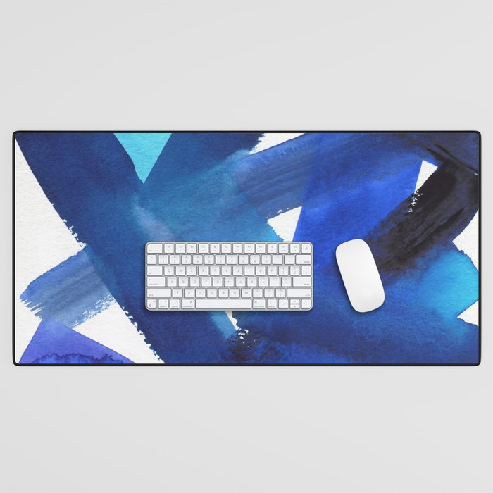 Superwatercolor Multiblue Desk Mat Gallery Image 1