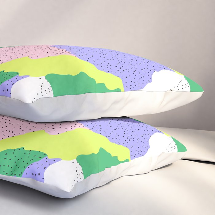 Abstract colorful retro 90s art pattern Pillow Sham Gallery Image 3
