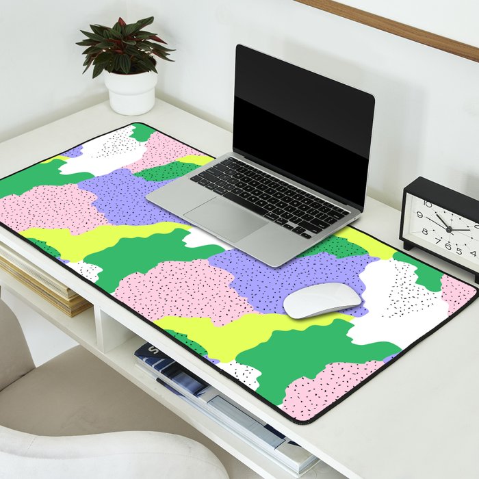 Abstract colorful retro 90s art pattern Desk Mat Gallery Image 2