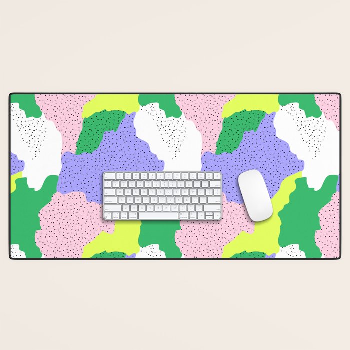 Abstract colorful retro 90s art pattern Desk Mat Gallery Image 1
