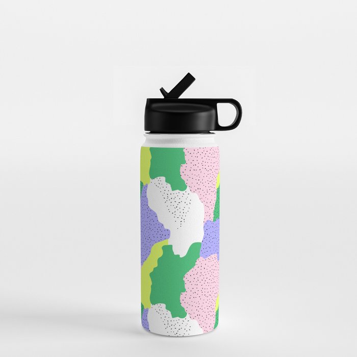 Abstract colorful retro 90s art pattern Water Bottle Gallery Image 1
