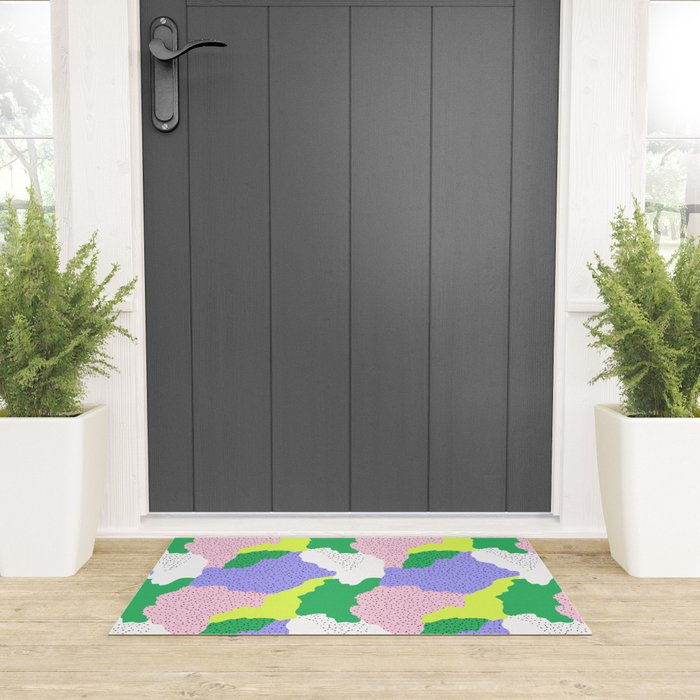 Abstract colorful retro 90s art pattern Welcome Mat Gallery Image 3