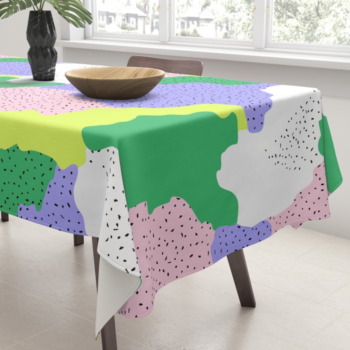 Abstract colorful retro 90s art pattern Tablecloth Gallery Image 3