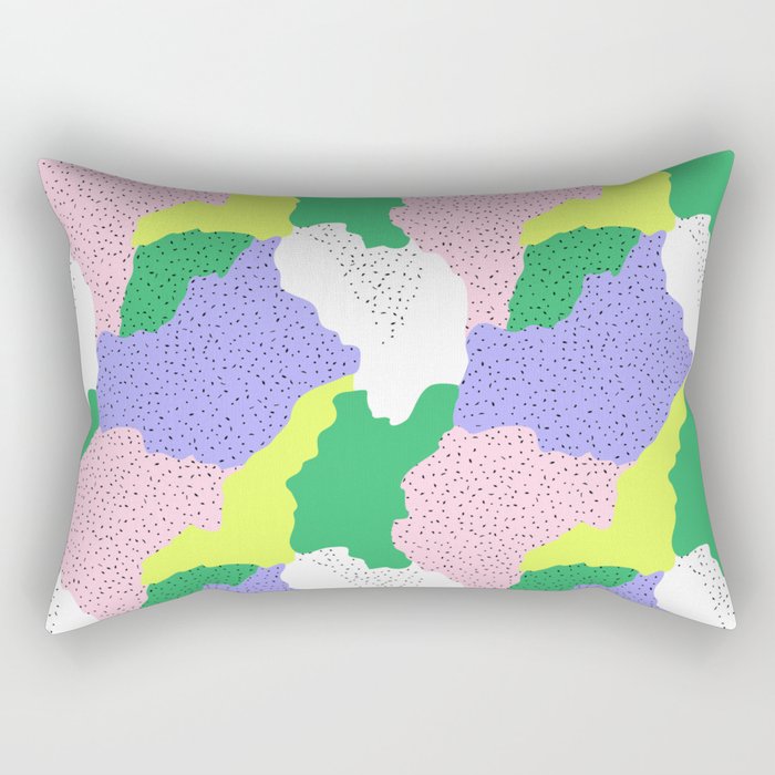Abstract colorful retro 90s art pattern Rectangular Pillow Gallery Image 1