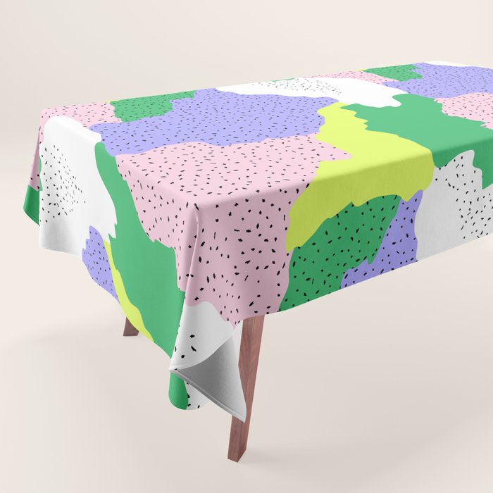 Abstract colorful retro 90s art pattern Tablecloth Gallery Image 1