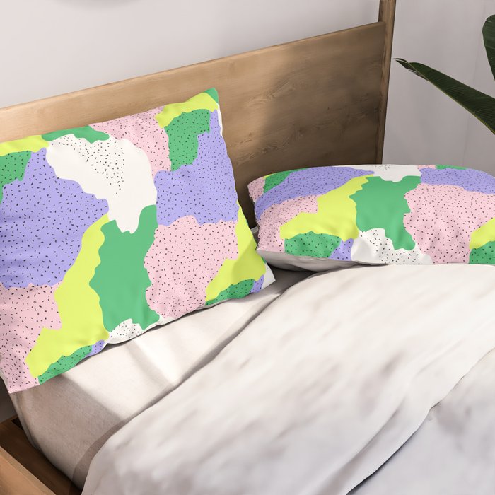 Abstract colorful retro 90s art pattern Pillow Sham Gallery Image 2
