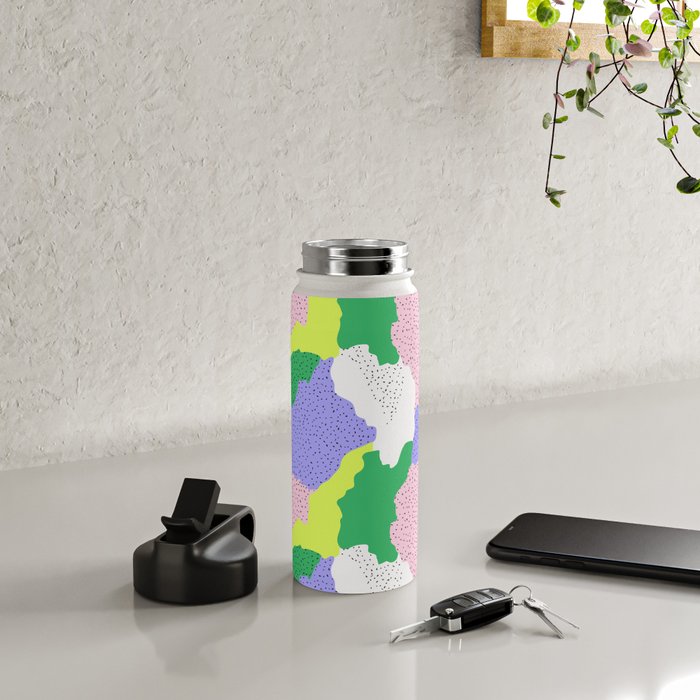 Abstract colorful retro 90s art pattern Water Bottle Gallery Image 4